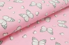 Magický úplet růžový, motýlci s glitry, š.150