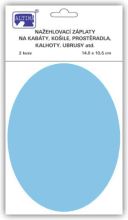 Nažehlovací záplaty ovál světle modré, 14,5x10,6 cm, 2ks