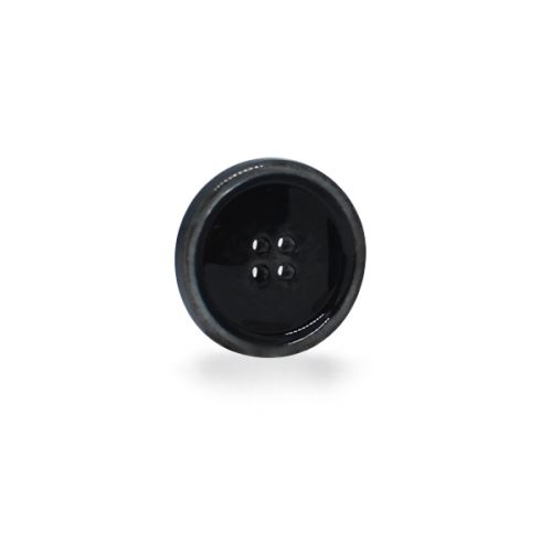 Knoflík 18mm, černý s perleťovým okrajem, lesklý