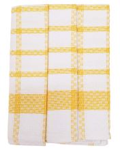 Utierky z egyptskej bavlny, žlto-biele káro, č.55, 50x70cm, 3ks
