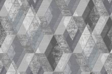 Dimout šedý, geometrický vzor, š.150