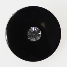 Gombík čierny s kamienkom K28-8, priemer 18 mm.