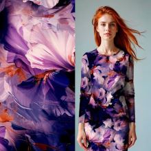 Úplet B0299, švestkově modrý abstrakt, š.155