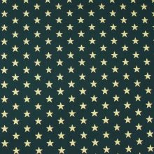 Bavlna zelená, zlaté hviezdy š.145