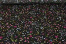 Šatovka černá, barevné květy, š.140