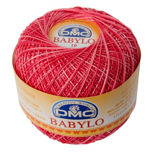 Priadza Babylo 50g, sila 10, malinovorůžový melír - odtieň 57