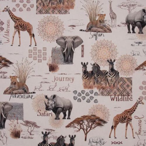 Dekorační látka režná, safari, š.140