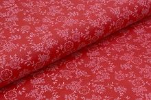 Bavlnené plátno P0530 červené, kvetinový vzor, š.140