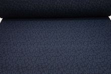 Kabátovina černá, modrý zvířecí vzor š.150