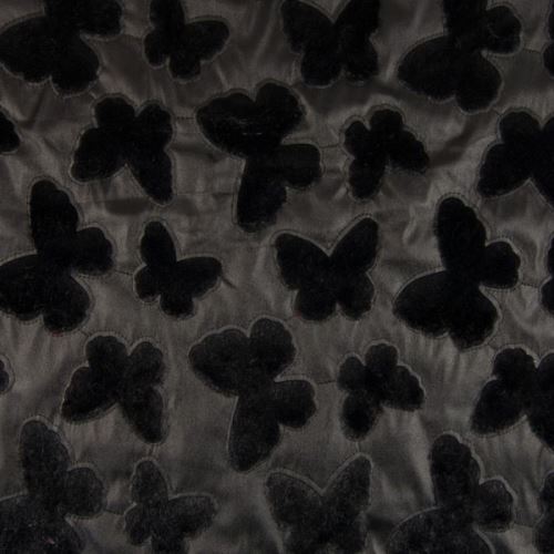 Koženka čierna, čierny plyšový motýľ, š.130 / 140