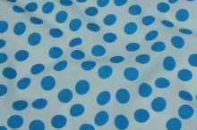 Bavlna bílá, modré puntíky, š.145