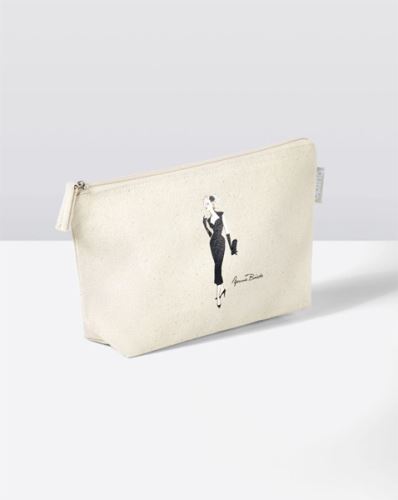 Plátená kozmetická taštička Burda B55011 s motívom, 14x25x6cm