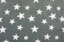 Fleece šedý, bílé hvězdy, š.145