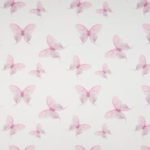 Úplet 21778 bílý, růžoví motýlci, š.145