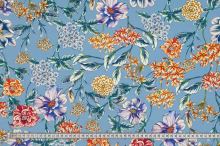 Šatovka 22254 nebesky modrá, kvetinový vzor, š.140