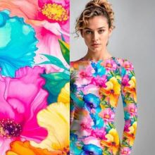 Úplet B0294, pestrobarevné květy, š.160