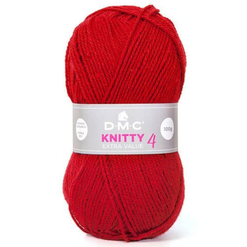 Priadza Knitti 4 100g, červená - odtieň 833