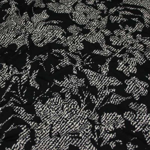 Úplet béžovo-černý, květovaný vzor, š.145
