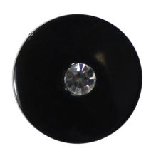 Knoflík černý s kamínkem K28-8, průměr 18 mm. (2)