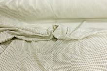 Košilovina bílá, khaki tenký pruh š.140