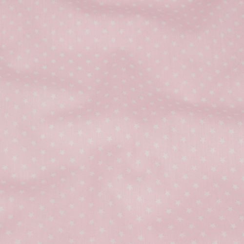 Bavlnené plátno ružové, biele malé hviezdičky, š.140