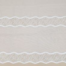 Záclona opticky bílá s krajkovou bordurou, v.145cm