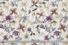 Úplet biely, farebné lúčne kvety, š.145