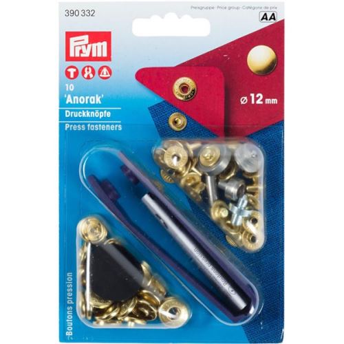 Cvoky Prym Anorak mosadzné, cvoček 12 mm, 10ks