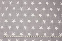 Bavlna šedá, bílé hvězdy, š.160