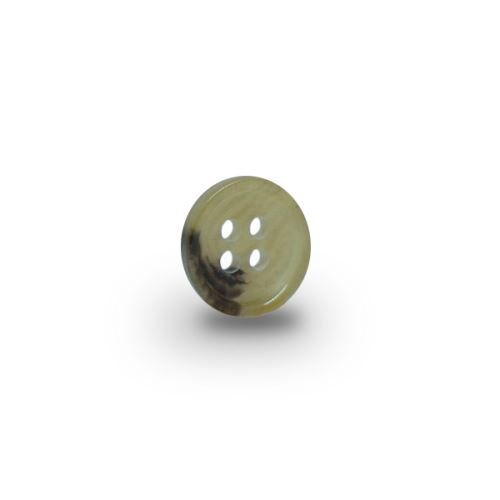 Knoflík 15mm, tmavě béžový s hnědým, lesklý