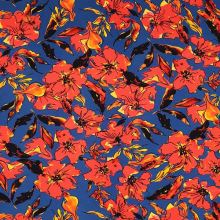 Úplet B0069 modrý, červenožlté kvety, š.170