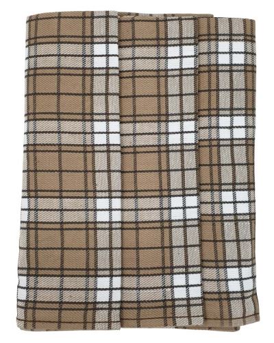 Utěrky z egyptské bavlny, hnědo-bílé káro, č.85, 50x70cm, 3ks