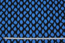Bavlna čierna, modrý vzor, š.145