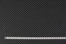Bavlna čierna, biely puntík š.140