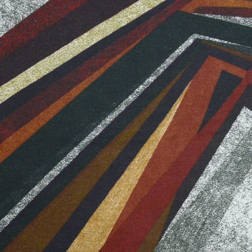 Svetrovina 22782, vínovo-šedá geometrie, š.145