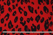 Šatovka červená, navy zvierací vzor, š.145
