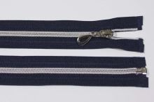 Zips špirálový 6mm dĺžka 65cm, farba 330 (deliteľný) so striebornými zúbkami