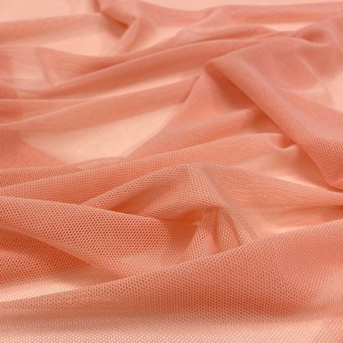 Elastick tyl VAPOR, svetlo lososový, š.140