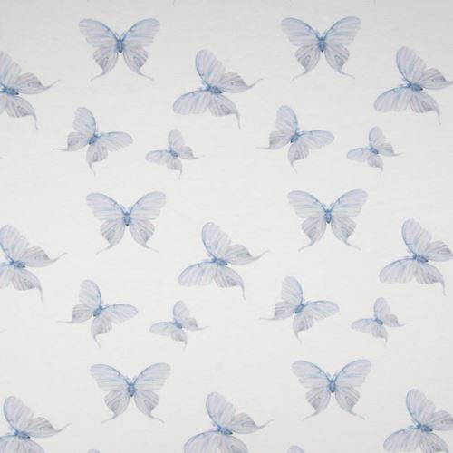 Úplet 21779 biely, modrí motýle, š.145