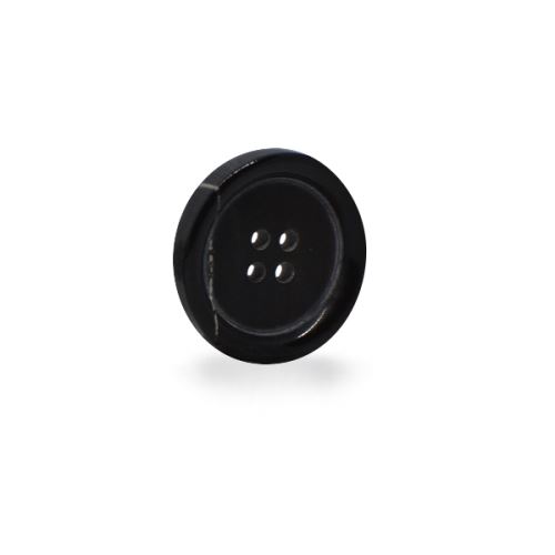 Knoflík 20mm, černý s mramorováním, lesklý