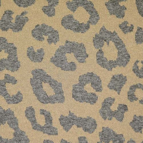 Úplet A0249 béžový, šedý zvířecí vzor, zlatý lurex, š.155