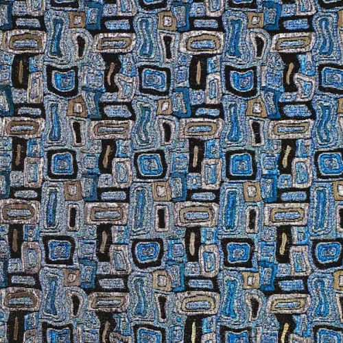 Brokát modro-černý vzor, š.110