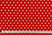 Bavlnené plátno P0605 červené, biele hviezdičky, š.140