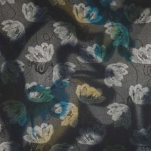 Kabátovina 19424 šedá, výšivka, kvetinový motív, š.160