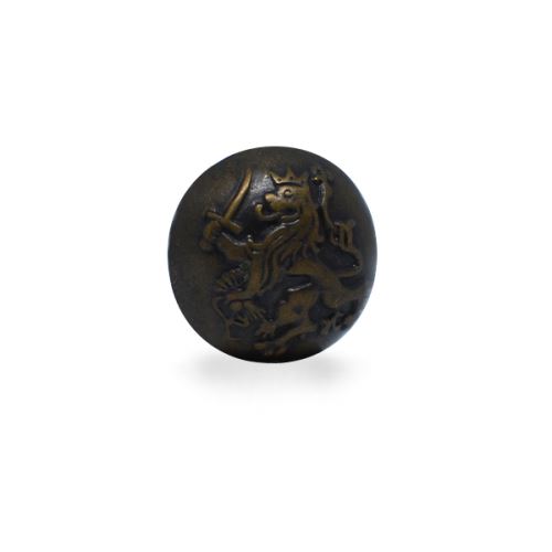 Knoflík 23mm, staromosazný se znakem českého lva