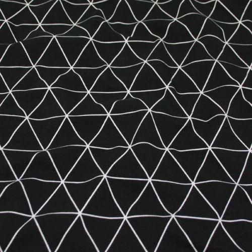 Úplet čierny, biely geometrický vzor, š.150