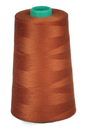 Niť KORALLI polyesterová 120, 5000Y, odtieň 8170, hnedá-oranžová