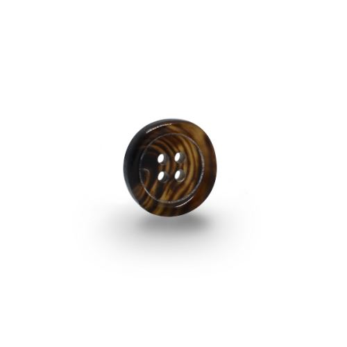 Knoflík 15mm, hnědý s mramorováním, lesklý