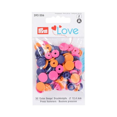 Patentky Prym Love guľaté "Color Snaps" 393006, 12,4 mm