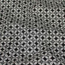 Bavlna čierno-biely geometrický vzor, š.145